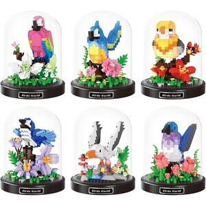 Birds Mini Building Blocks Animal Educational Toy Gift Adults Children Set of 6